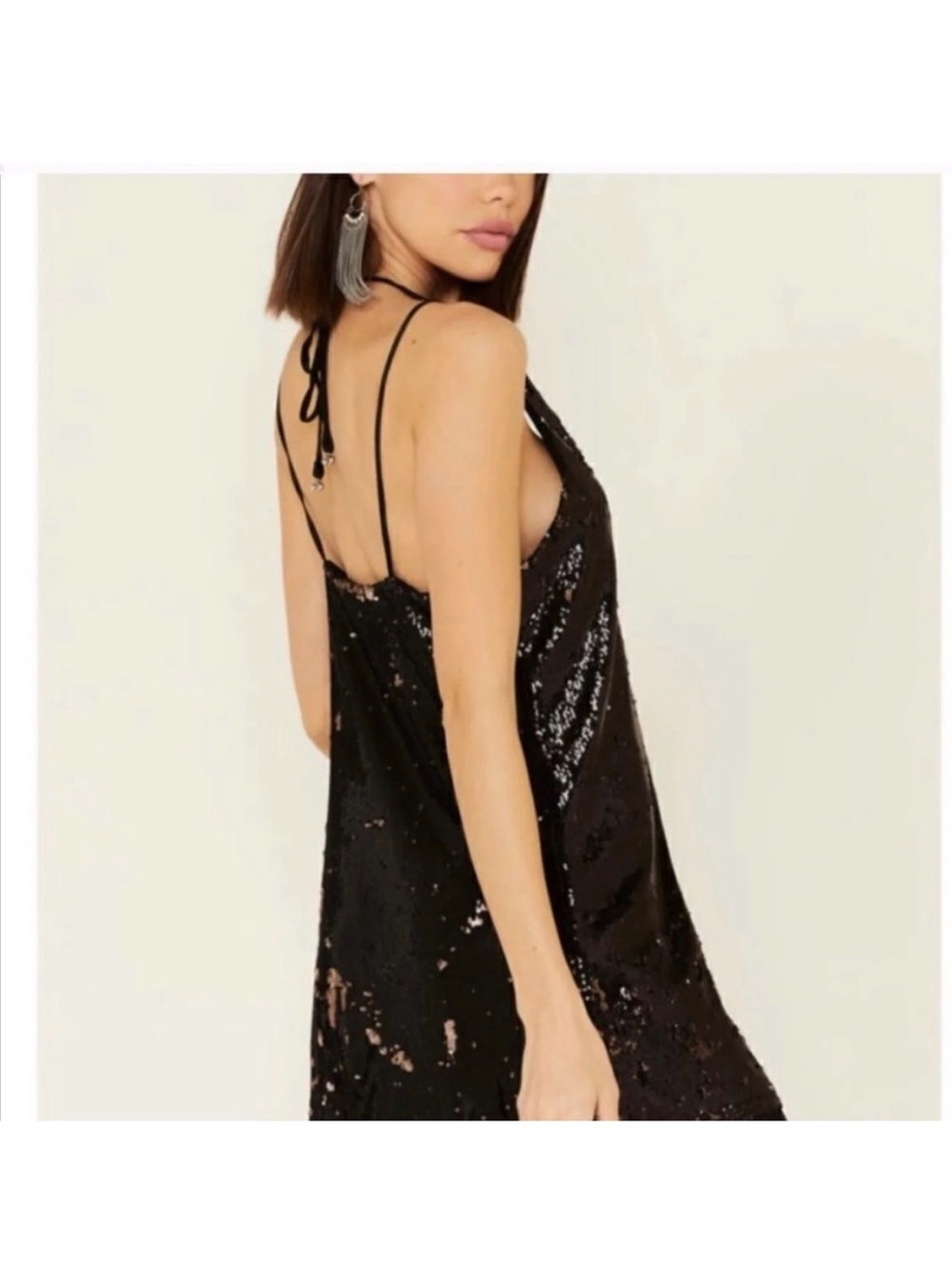 Free People Double Sequin Slip Dress